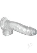 Adam And Eve Crystal Clear Dildo With Balls 8in - Clear