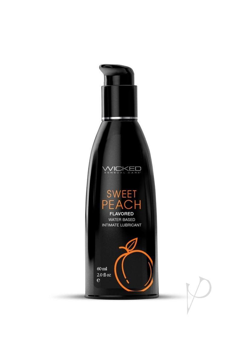 Wicked Aqua Water Based Flavored Lubricant Sweet Peach 2 Oz