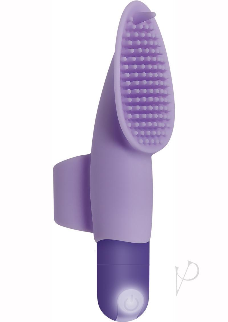 Fingerific Rechargeable Silicone Finger Bullet Vibrator With Clitoral Stimulator - Purple