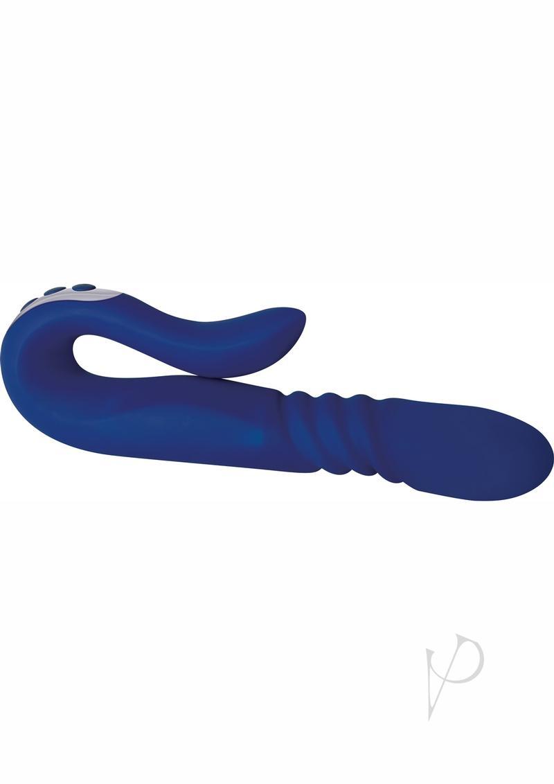 Adam And Eve Eve`s Deluxe Thruster Rechargeable Silicone Vibrator - Blue